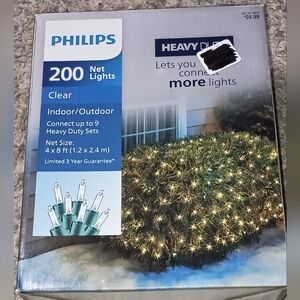 Philips 200ct 4' x 8' Heavy Duty Net Lights Clear W/ Green Wire Indoor & Outdoor